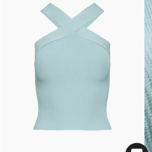 Aritzia Babaton criss cross sculpt knit top.